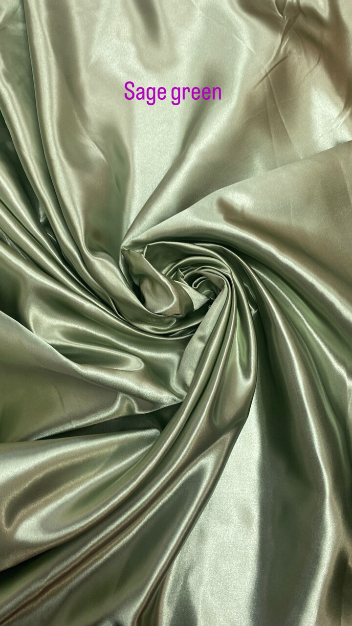 1 Yard Sage Bridal Satin Fabric 58/60 Inch Wide Smooth Shiny Cloth for Wedding Backdrops, Costumes & Drapery